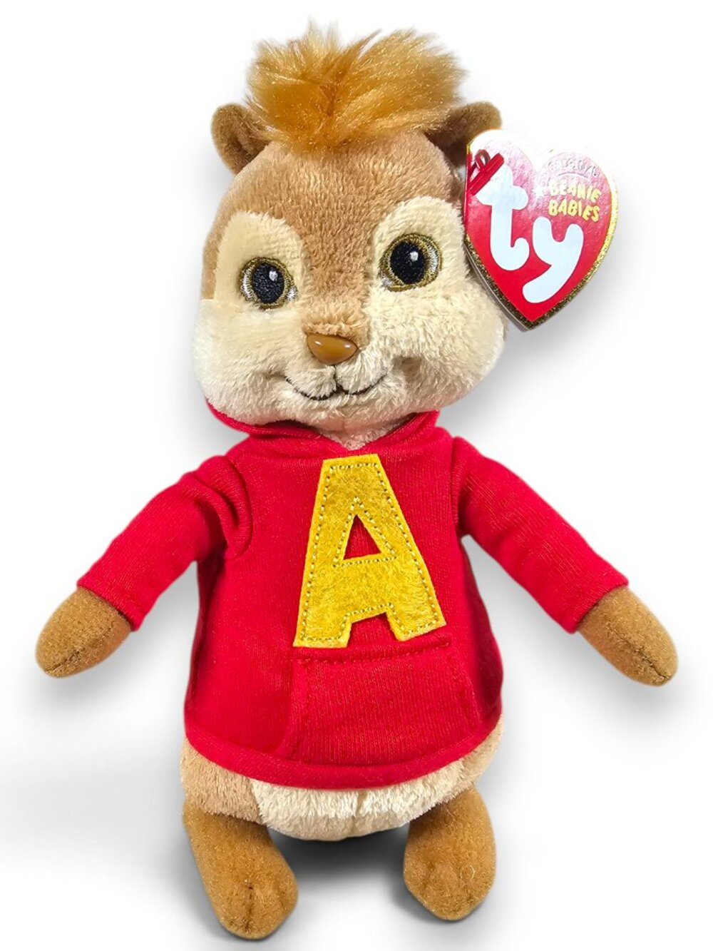 Ty Beanie Babies Alvin the Chipmunk Squeakquel Beanbag Plush Toy w/ Tags 2008 7"